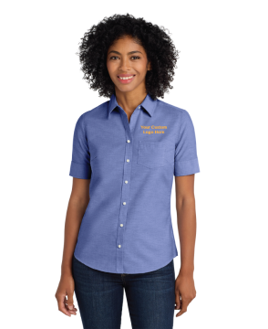 Ladies Short Sleeve Oxford Shirt